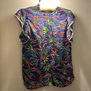 THML Multicolor Leaf Print Blouse